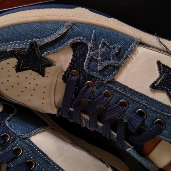 PACOGIL Denim White Star Sneakers – Size 42 EU – Streetwear Casual Shoes - Picture 11 of 14